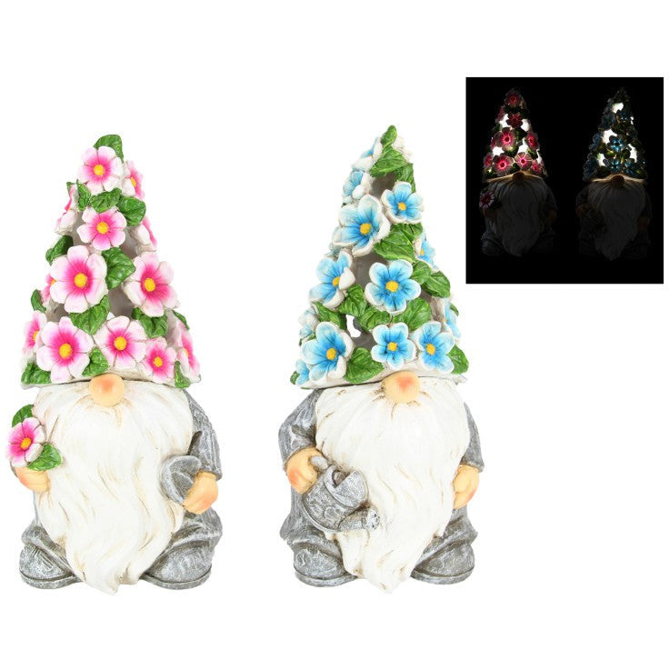 Flower Gnome with Solar Light Up Hat - Dollars and Sense