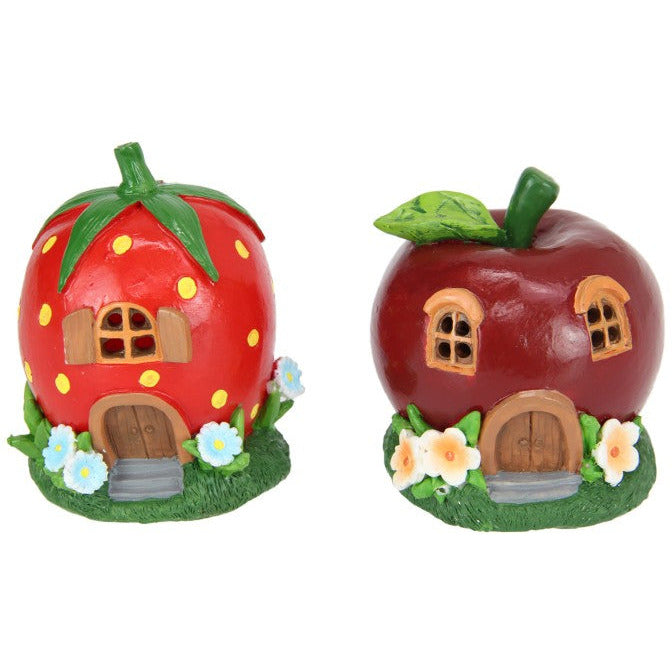 Apple or Strawberry Fairy Garden House - Assorted - Dollars and Sense