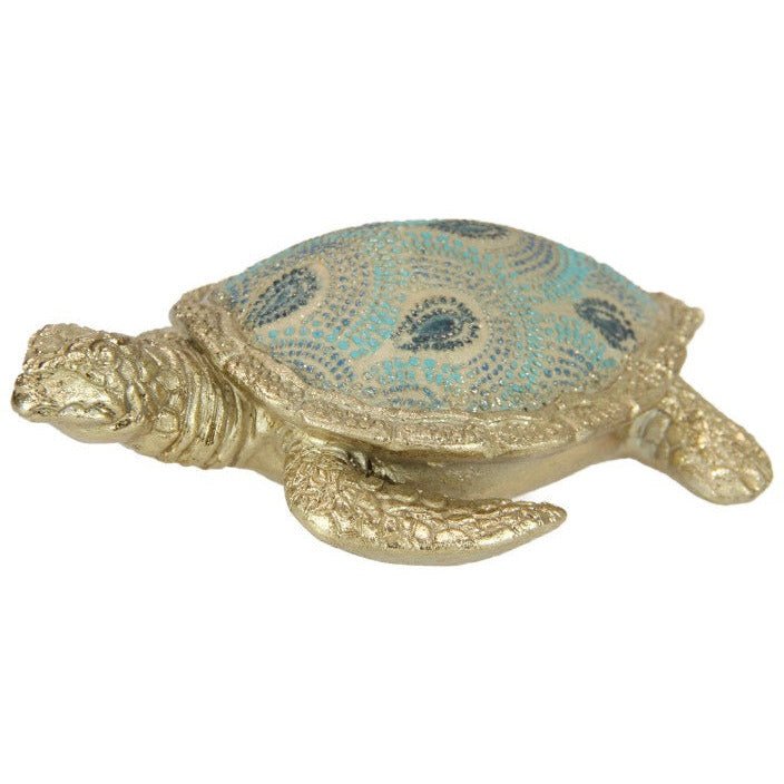 Gold and Turquoise Turtle - Dollars and Sense