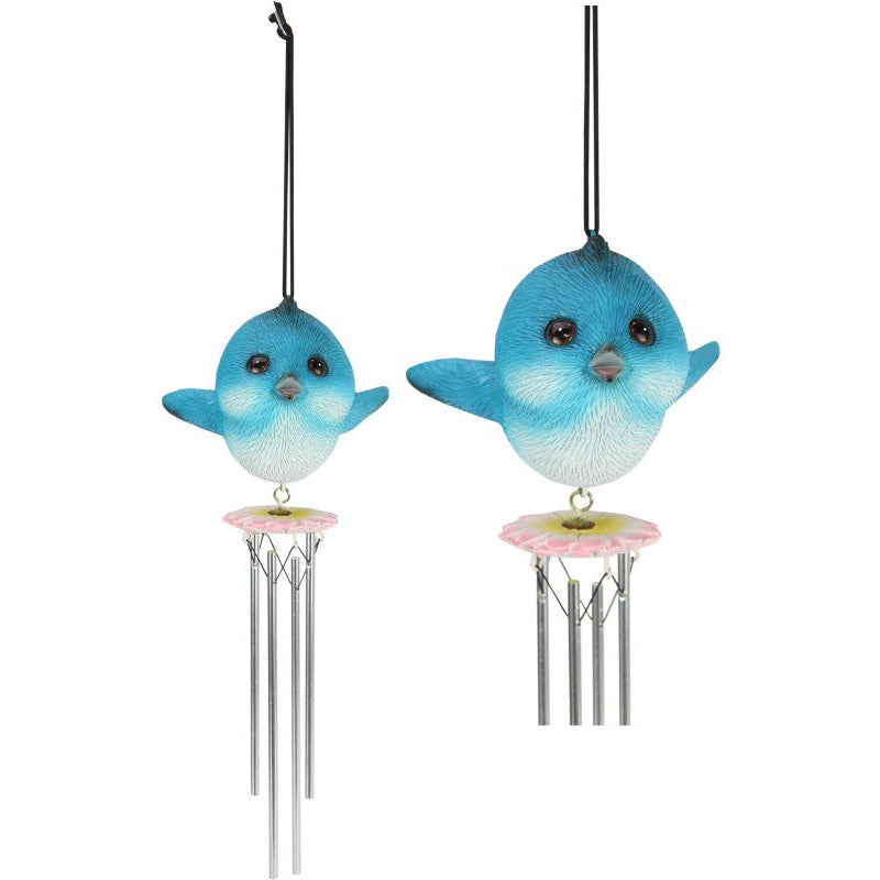 Blue Bird on Flower Wind Chime - Dollars and Sense