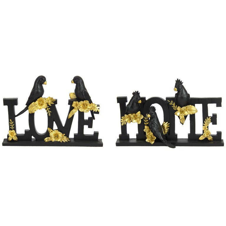 Home or Love Word Plaque with Jungle Parrot D̩cor - Dollars and Sense