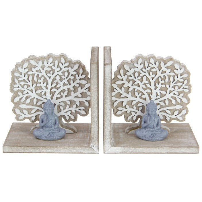 Buddha and Tree Of Life Bookends Set of 2 - Dollars and Sense