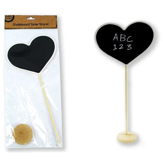 Chalkboard Table Stand Heart - Dollars and Sense