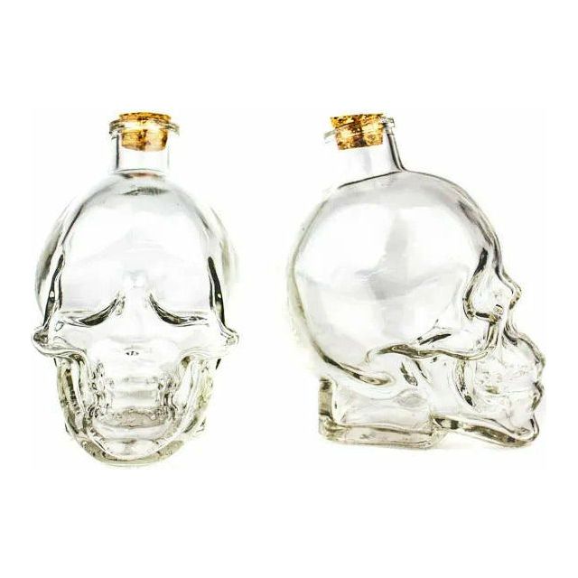 Glass Skull Bottle Medium - 1 Piece - Dollars and Sense