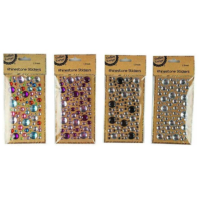 Rhinestone Stickers - 1 Sheet Assorted - Dollars and Sense