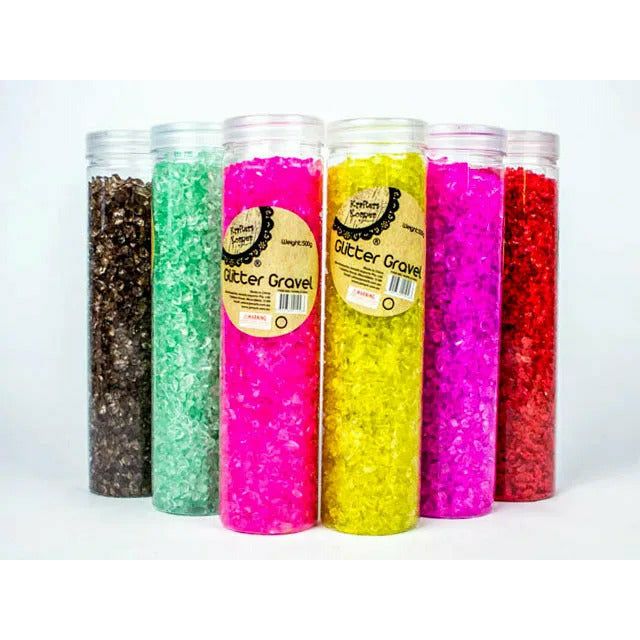 Glitter Gravel Tube - 500g 1 Piece Assorted - Dollars and Sense