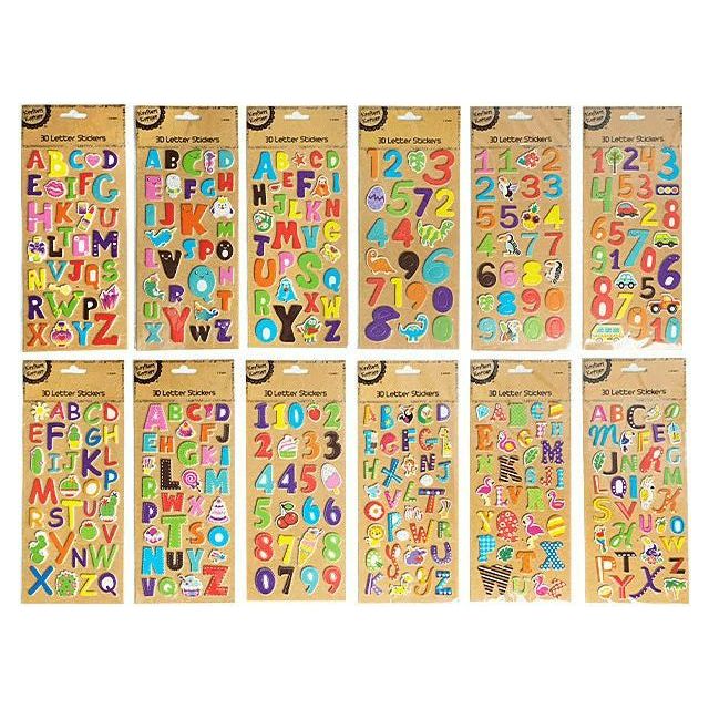 3D Letter Stickers - 1 Piece Assorted - Dollars and Sense