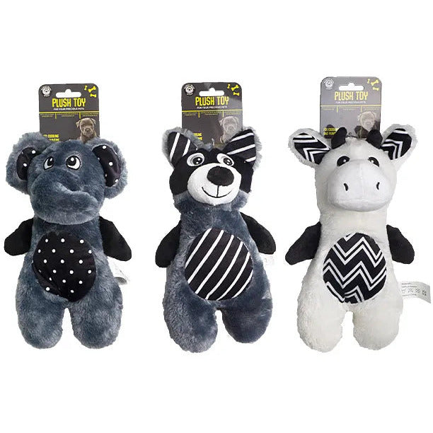 Dog Plush Black and White Toy Teddy - Dollars and Sense