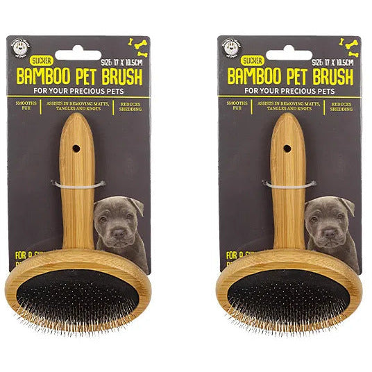 Pet Oval Bamboo Brush Medium - Dollars and Sense