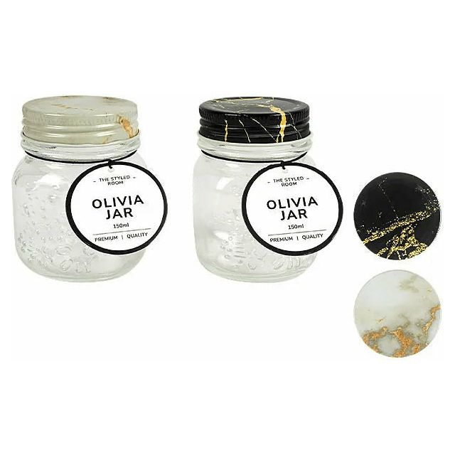 Preserve Jar Marble Lid - 150ml 1 Piece Assorted - Dollars and Sense