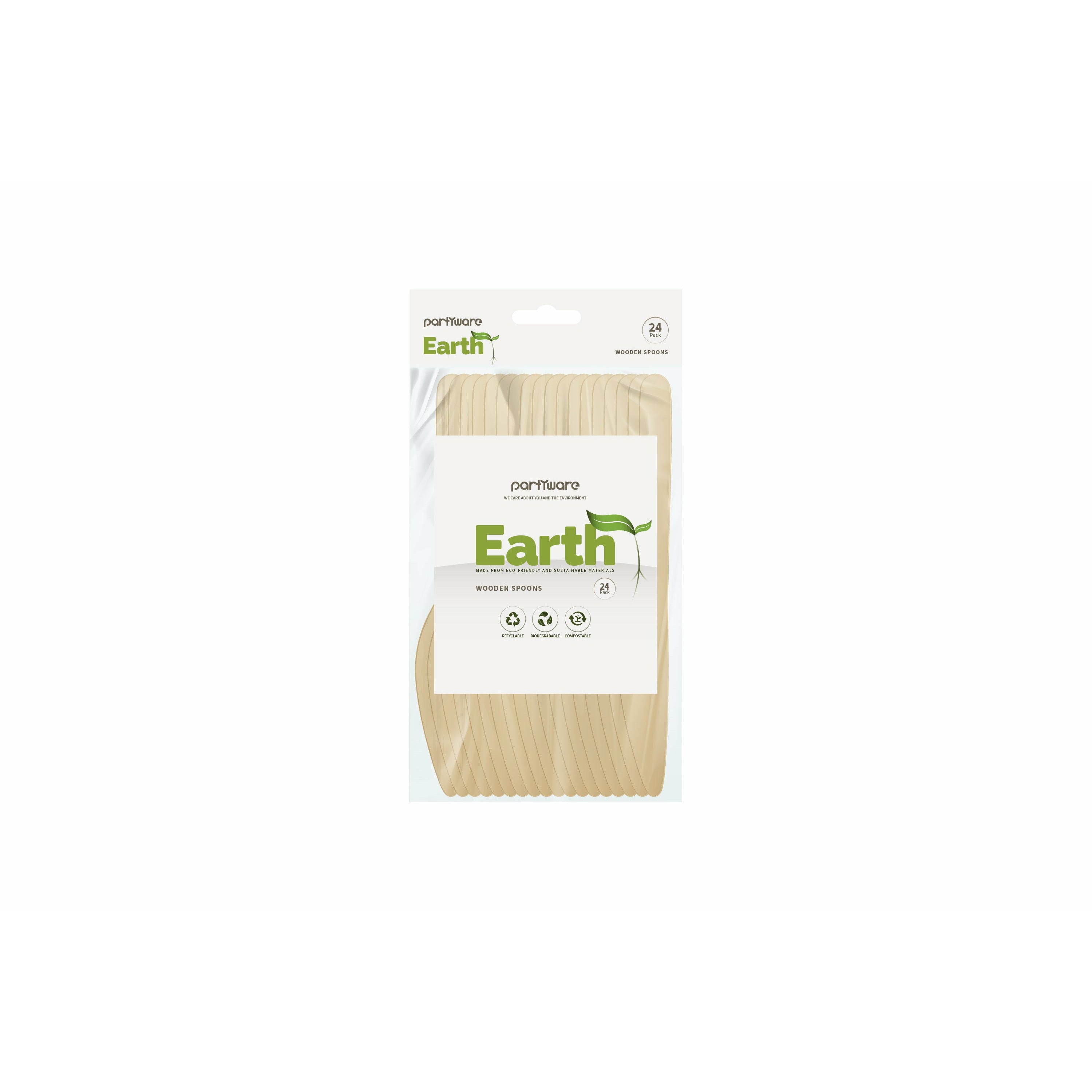 Partyware Earth Wooden Knife - 24 Pack 16.5cm Default Title