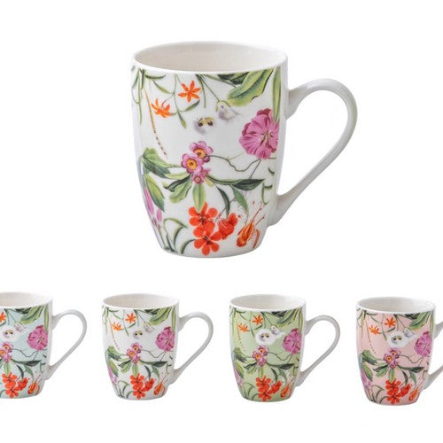 Floral Luxe New Bone China Mug - 340ml 1 Piece Assorted - Dollars and Sense