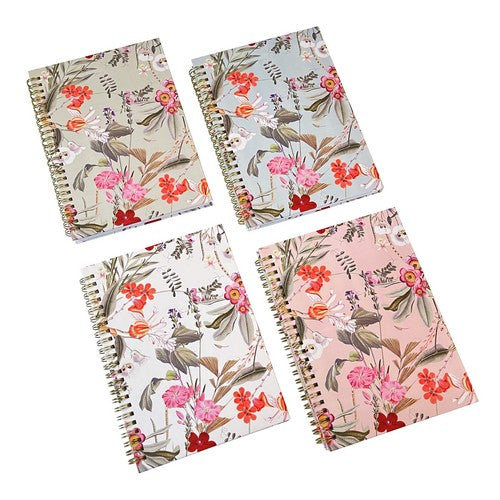 Floral Deluxe A5 Spiral Notebook - 70g 80 Pages 1 Piece Assorted - Dollars and Sense