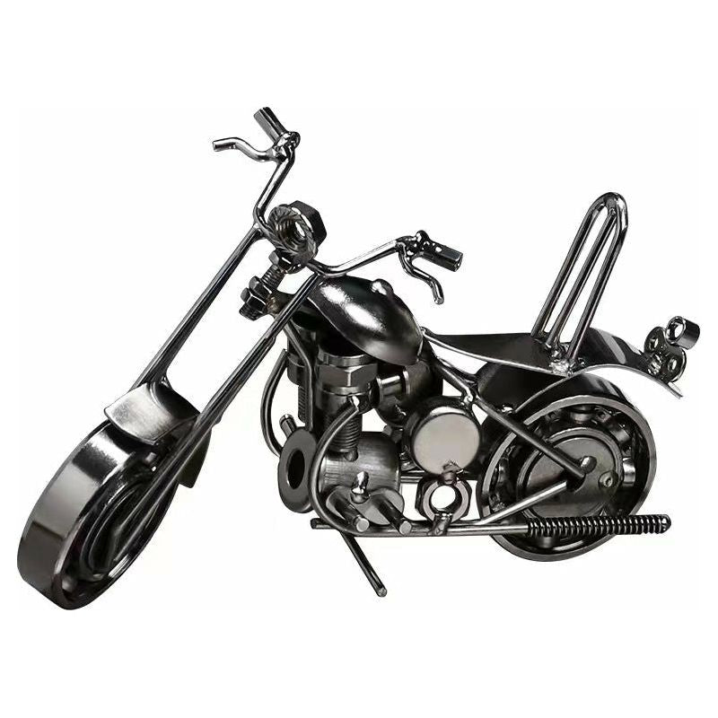 Metal Retro Wheel Rotatable Motorcycle 20x10cm - Dollars and Sense