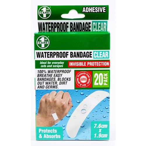 Bandages Waterproof Clear Adhesive 76x19mm 20Pk Default Title