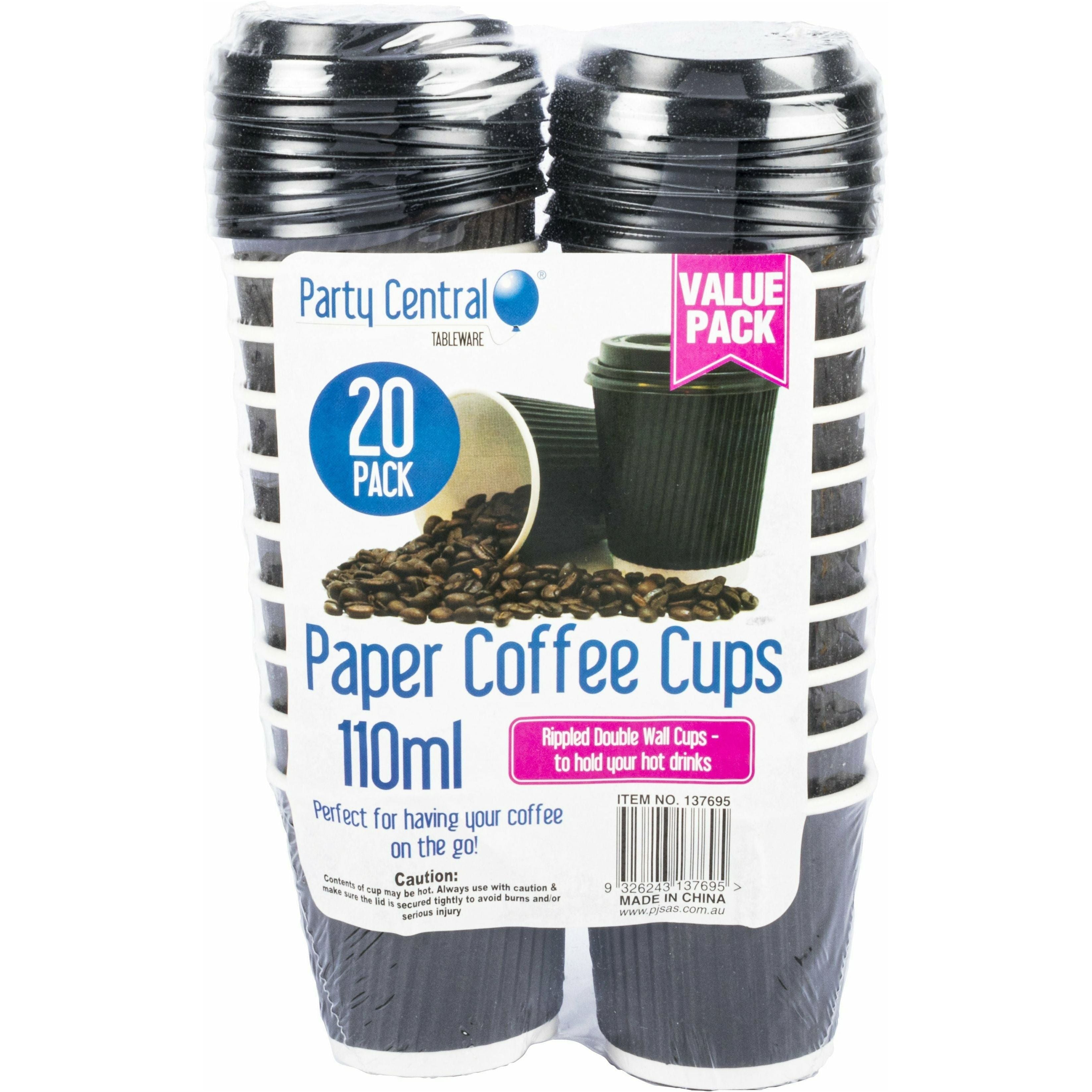 Paper Coffee Cups 110ml 20Pk - Dollars and Sense