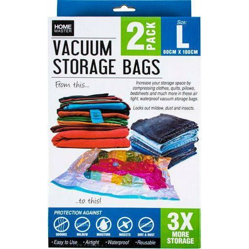 Storage Bags Vacuum 80cm x 100cm 2Pk - Dollars and Sense