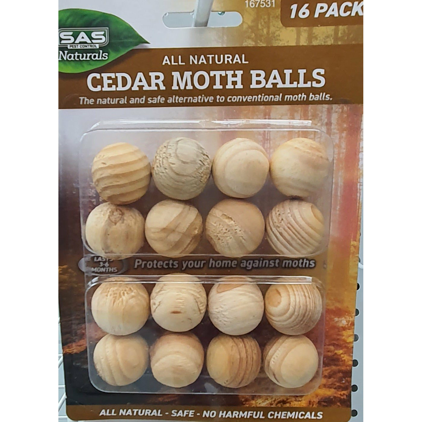 Natural Cedar Moth Balls 16 Pack