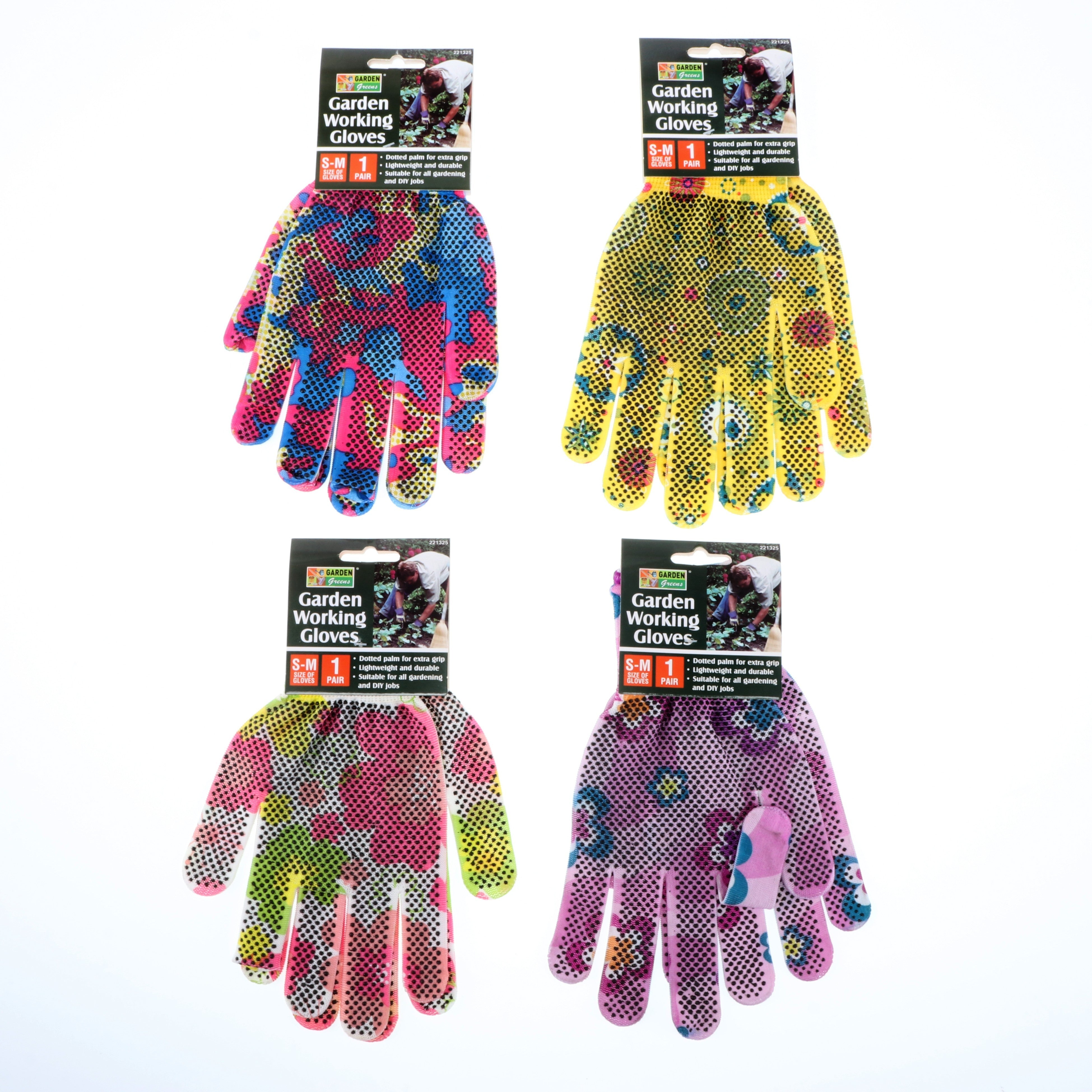 Garden Working Gloves with Nylon Grip - 1 Pair Assorted - Dollars and Sense