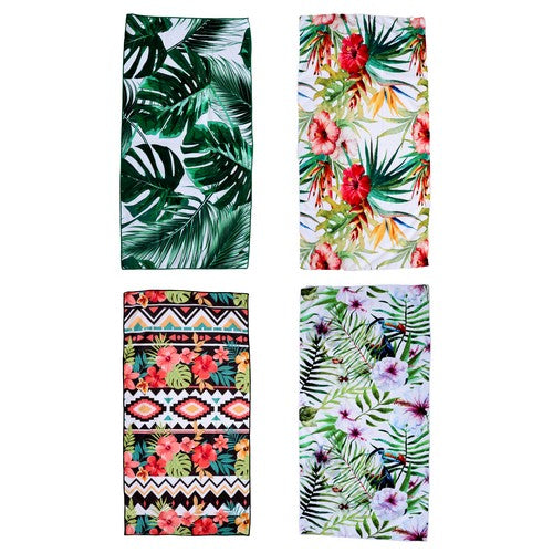Beach Quick Drying Towel Floral Designs - 70x140cm 1 Piece Assorted - Dollars and Sense