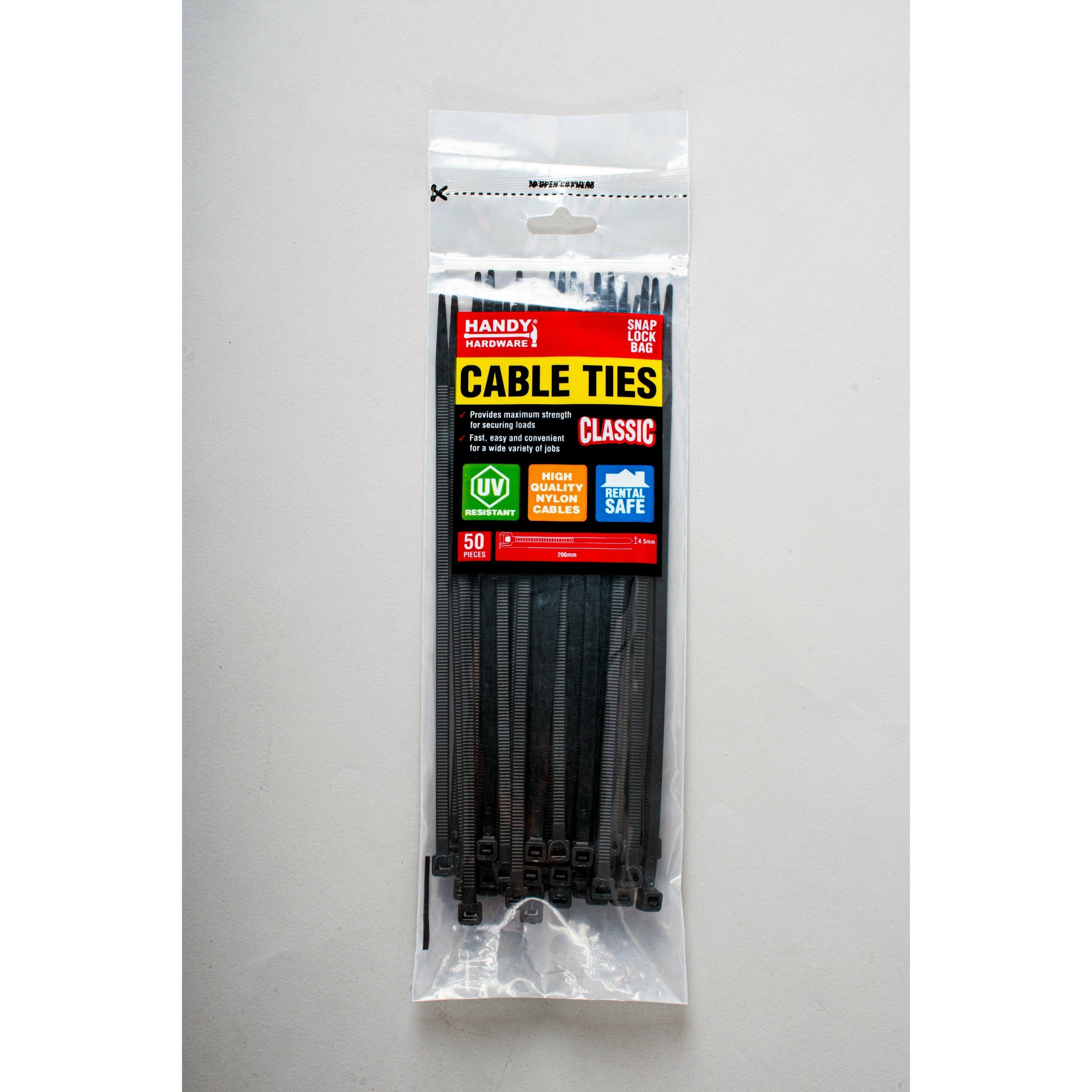 Cable Ties in Snap Lock Bag - 200x4.5mm 50 Piece Assorted Default Title