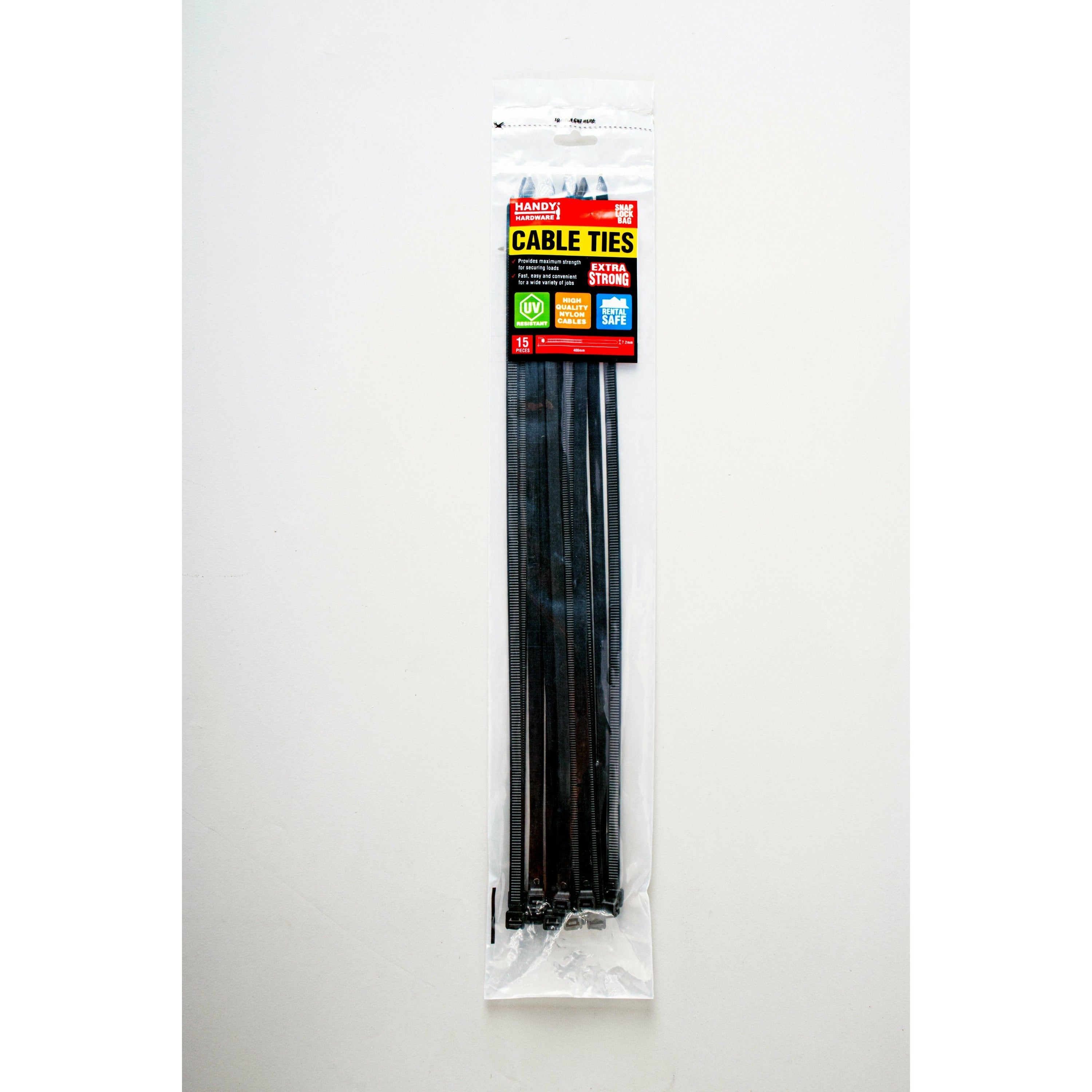 Cable Ties in Snap Lock Bag - 400x7.2mm 15 Piece Assorted Default Title