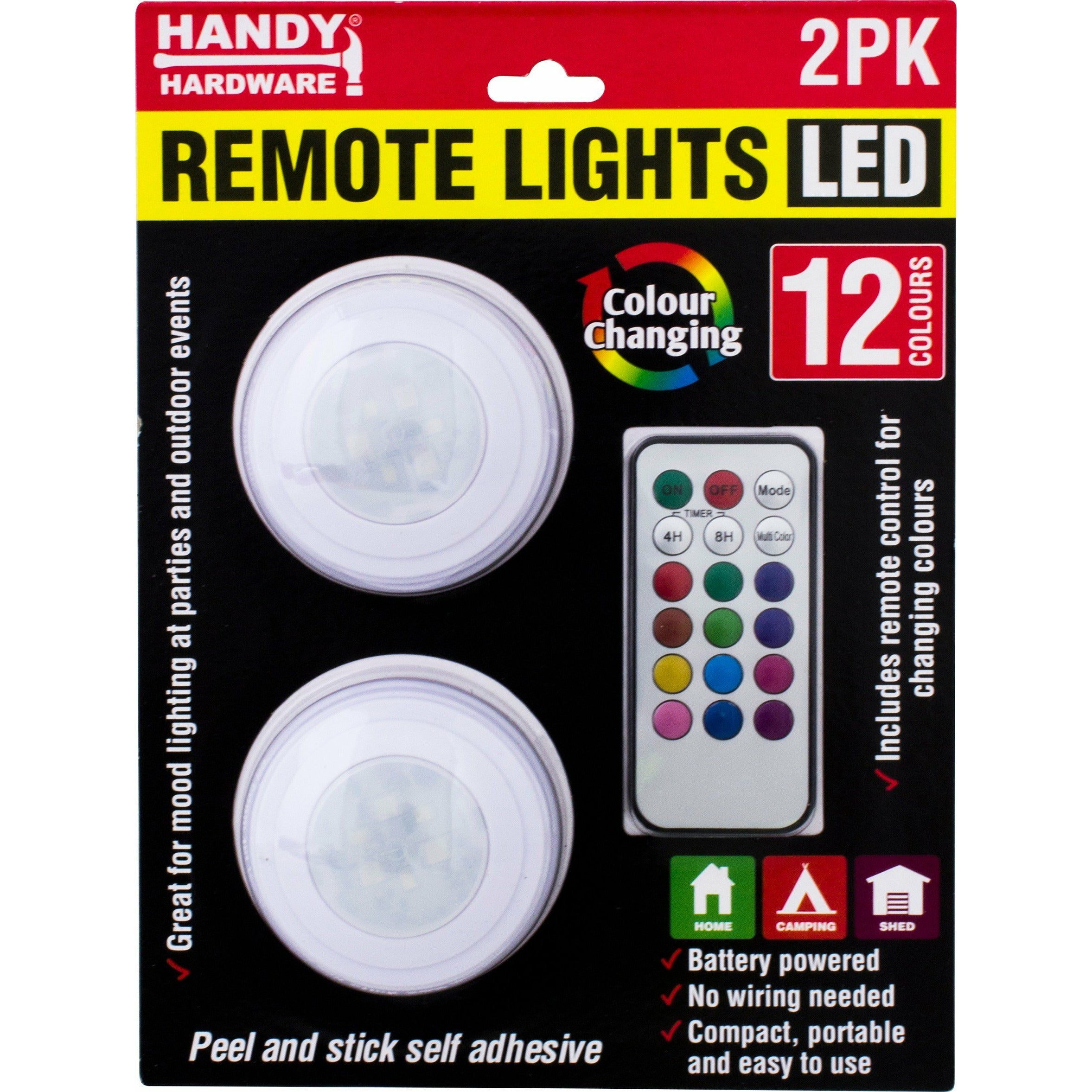 Colour Changing LED Lights with Remote Control - 2 Pack 12 Colours Default Title