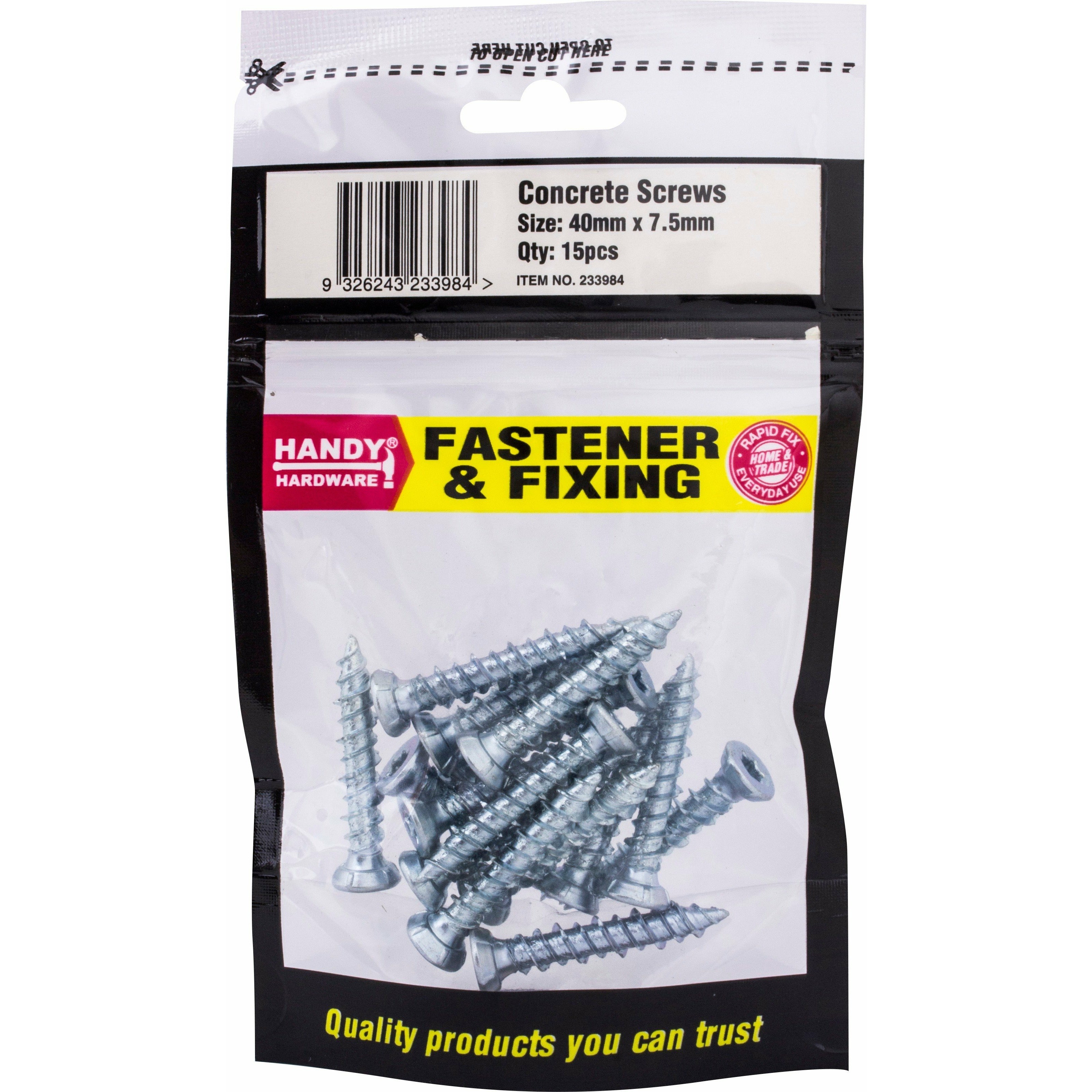 Concrete Screws - 7.5x40mm 15 Piece Bag Default Title
