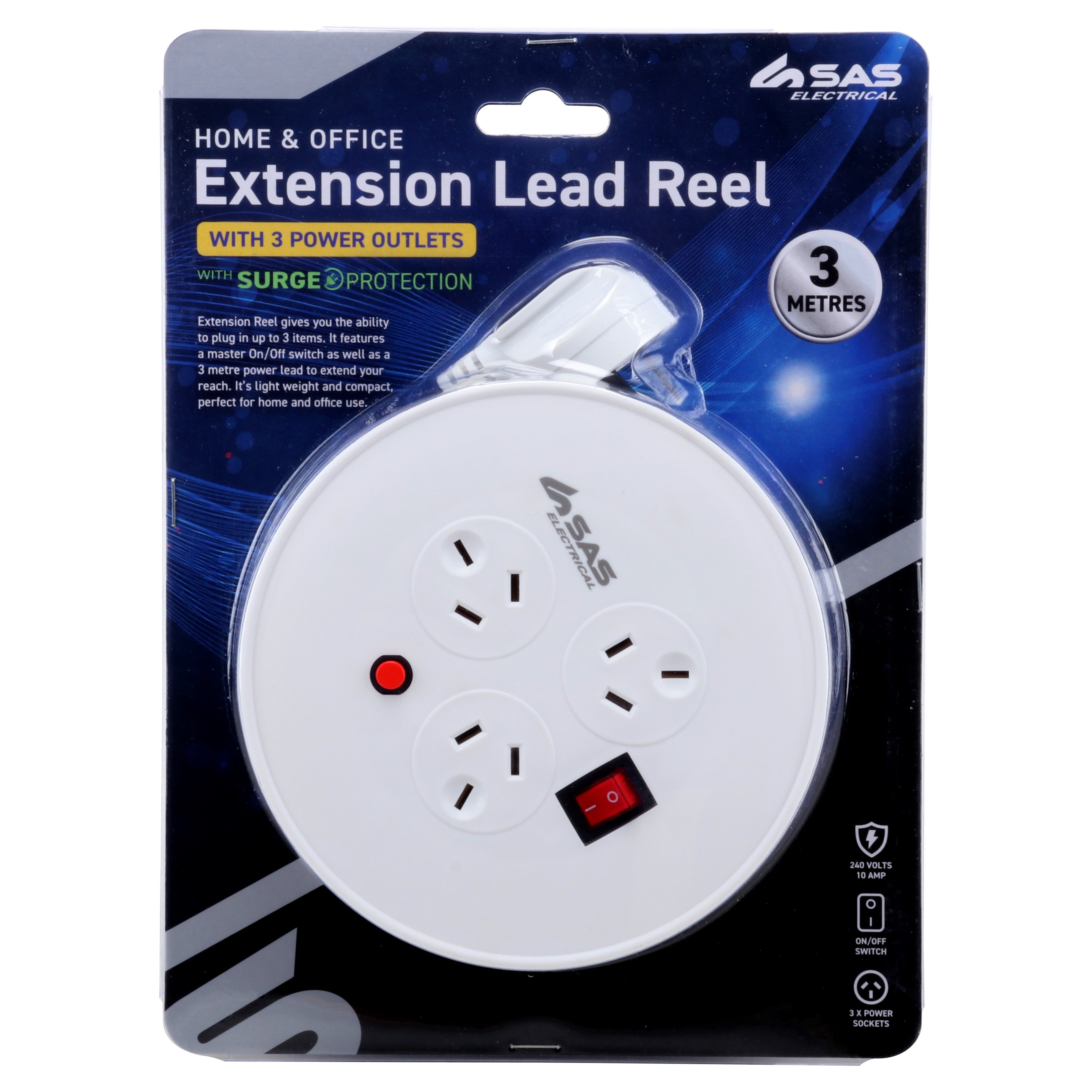 Home and Office Extension Lead Reel - 3m - Dollars and Sense