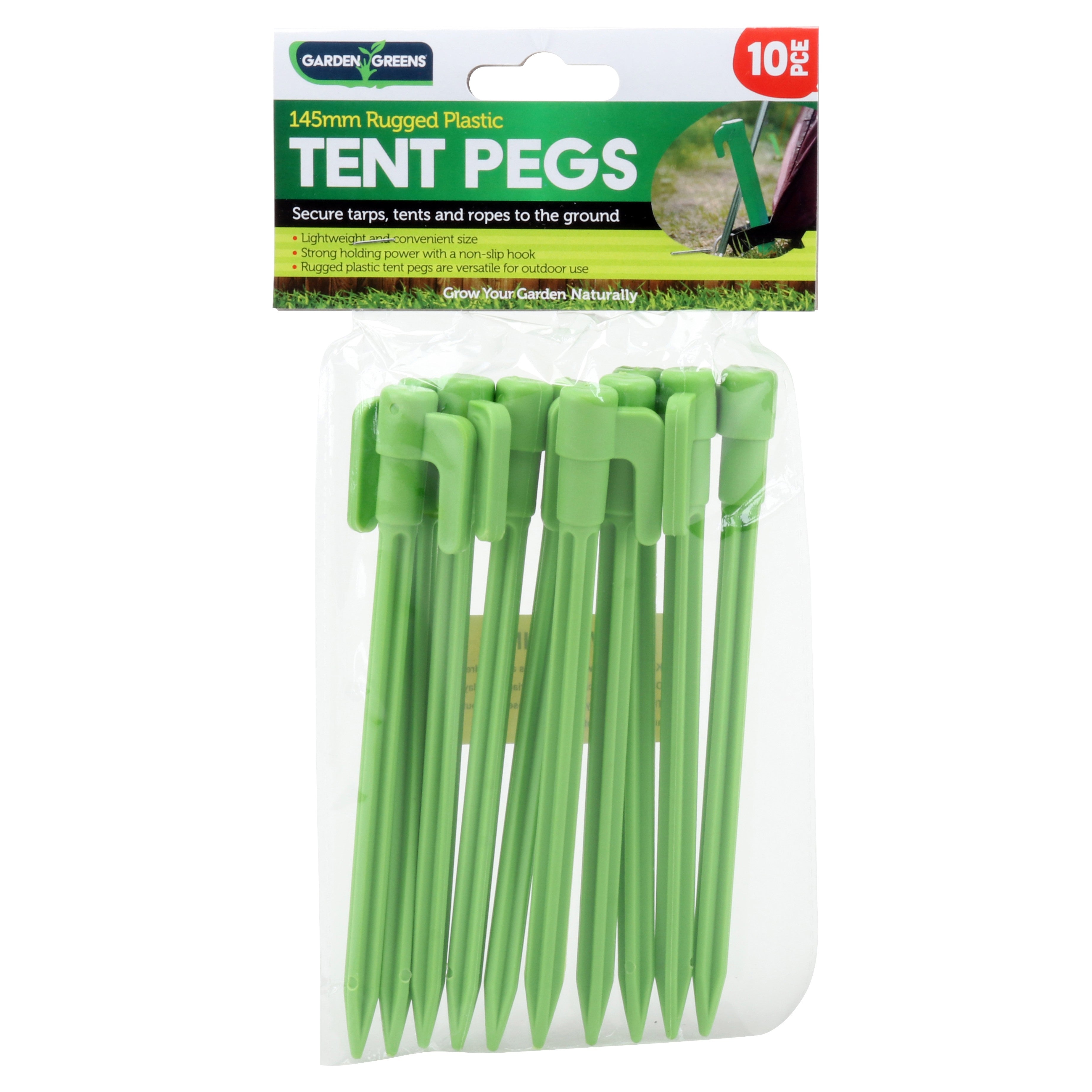 Rugged Plastic Tent Pegs - 145mm 10 Piece Pack - Dollars and Sense