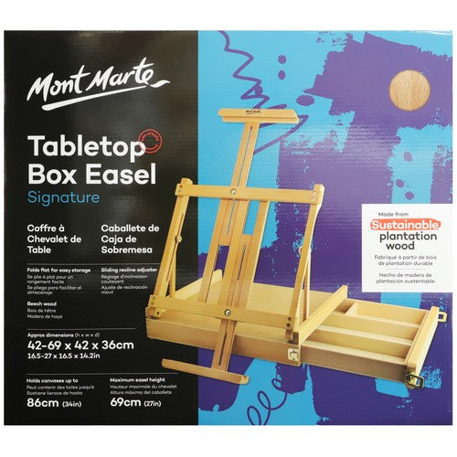 Mont Marte Tabletop Box Easel Beech Wood Signature - Dollars and Sense