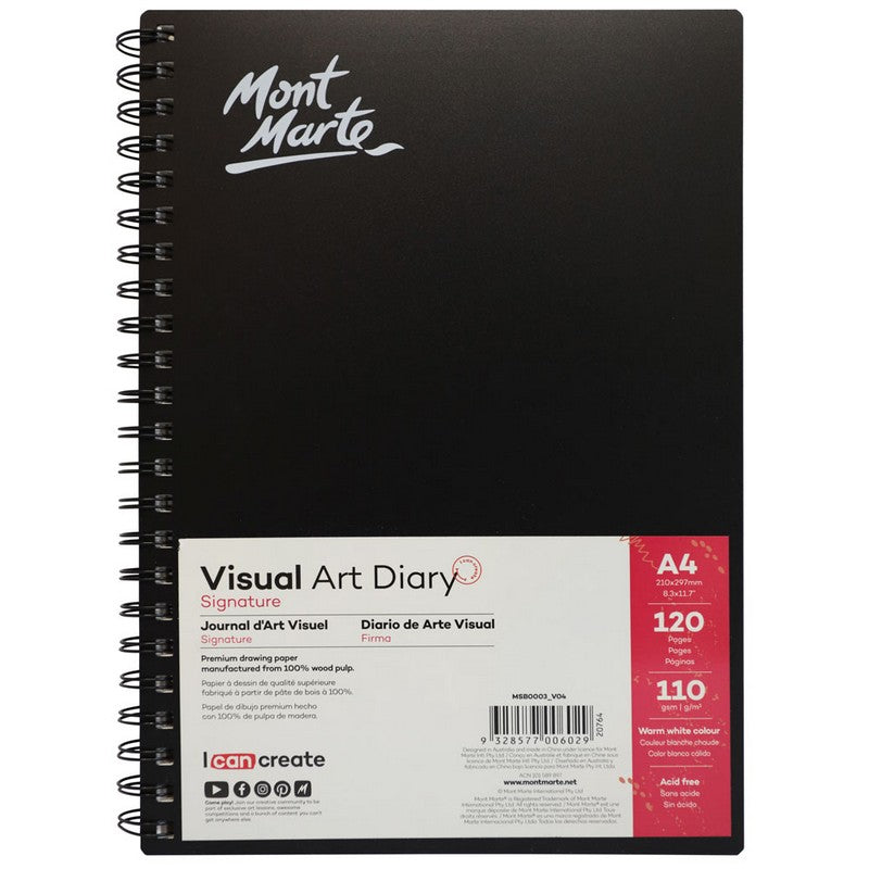 Mont Marte A4 Signature Visual Art Diary 110gsm -120 Page - Dollars and Sense
