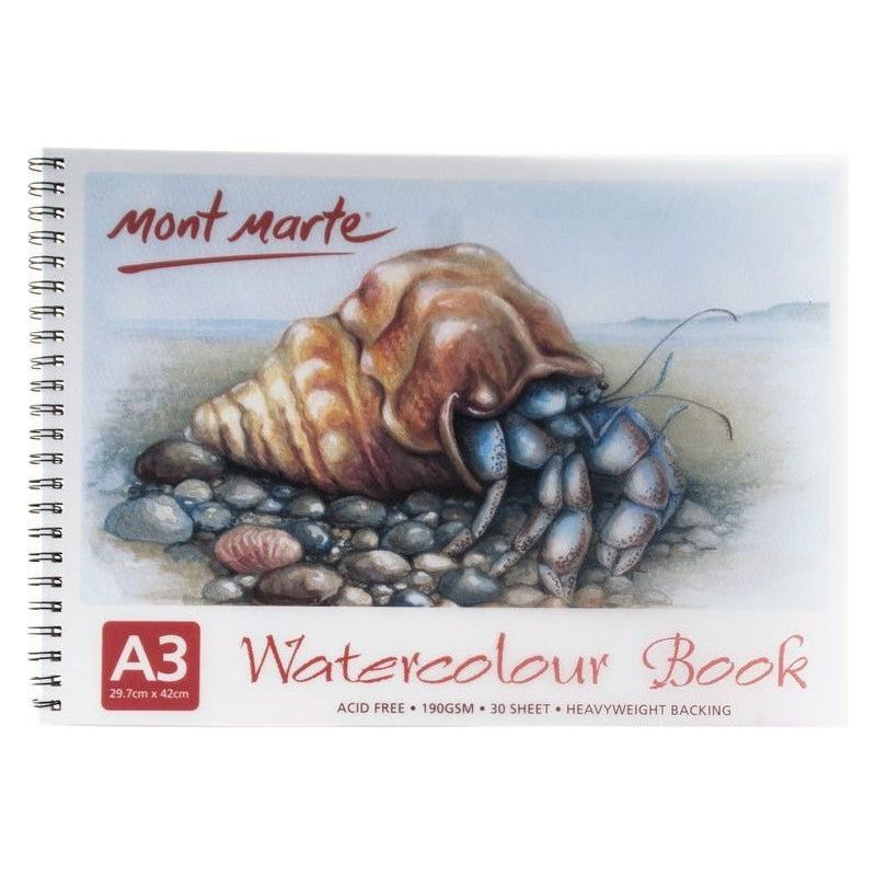 Mont Marte A3 Watercolour Book 190gsm 30 Sheets - Dollars and Sense
