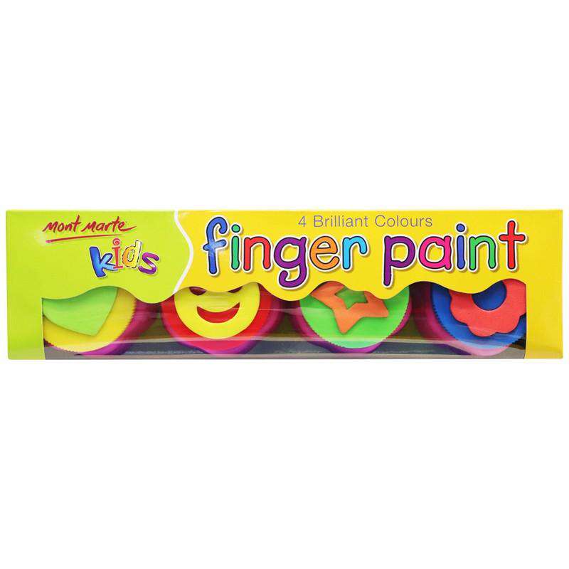 Buy onilne Mont Marte Mont Marte Kids Finger Paints with Stamp 4pcs | Dollars and Sense cheap and low prices in australia