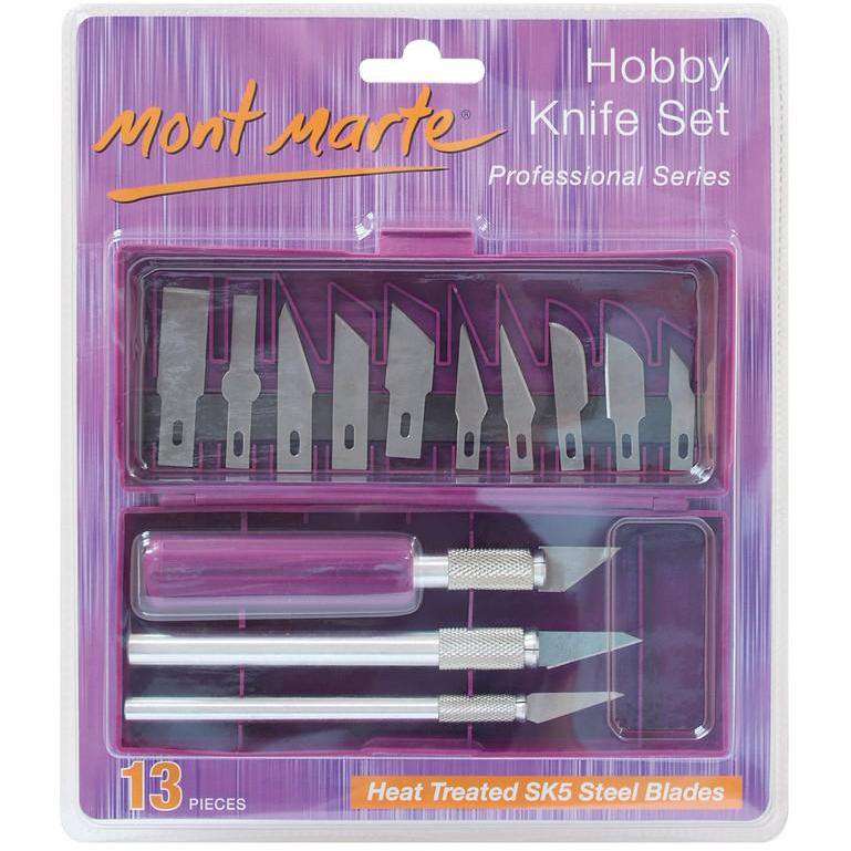 Buy onilne Mont Marte Hobby Knife Set SK5 Blades 13pce | Dollars and Sense cheap and low prices in australia