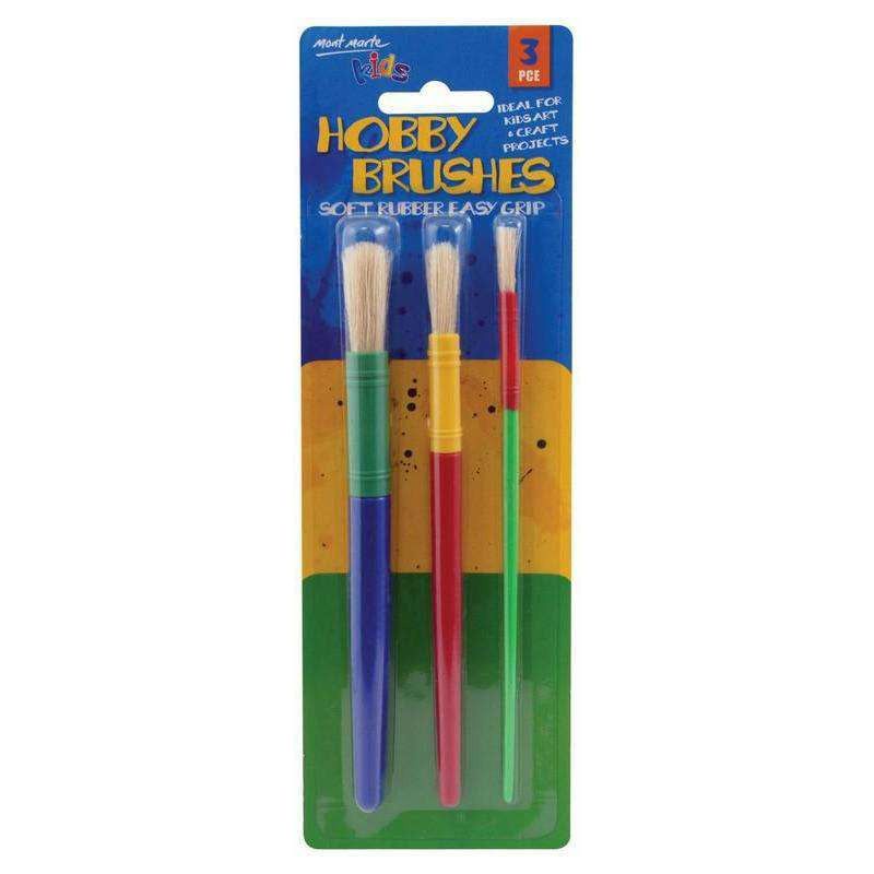 Buy onilne Mont Marte Mont Marte Kids Hobby Brushes 3pcs | Dollars and Sense cheap and low prices in australia