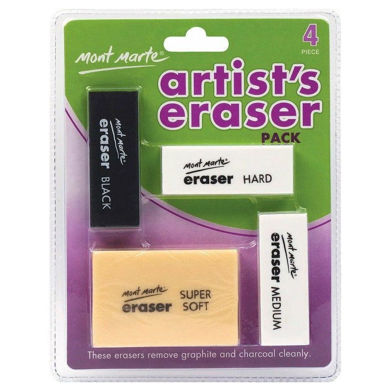 Mont Marte Artist's Eraser Pack 4pcs - Dollars and Sense