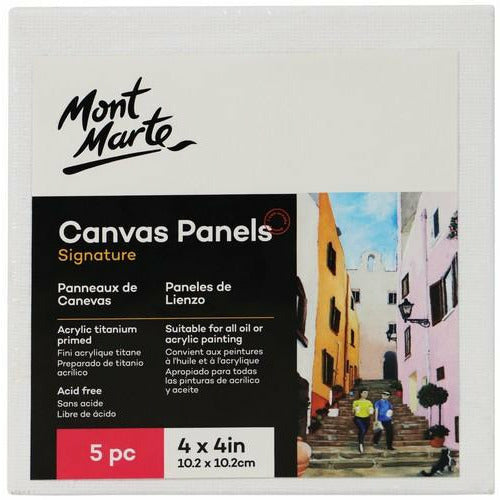 Mont Marte Canvas Panels 10x10cm 5pk - Dollars and Sense