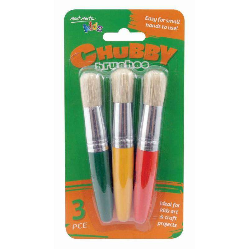 Buy onilne Mont Marte Kids Colour Chubby Brushes 3pce | Dollars and Sense cheap and low prices in australia