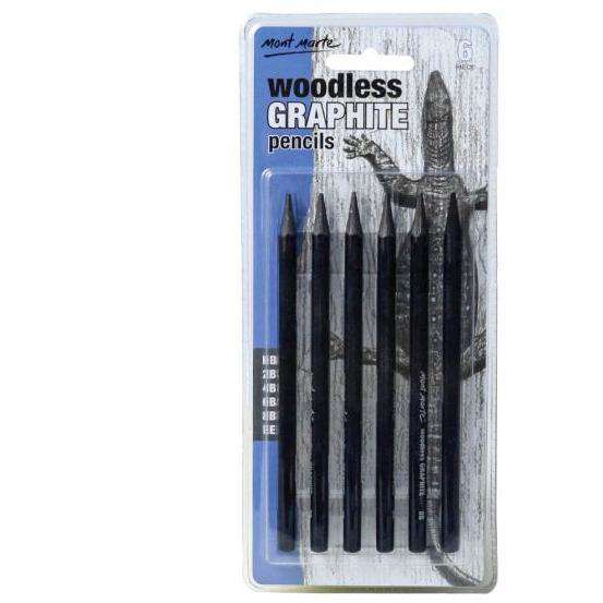 Buy onilne Mont Marte Mont Marte Woodless Graphite Pencils 6pcs | Dollars and Sense cheap and low prices in australia