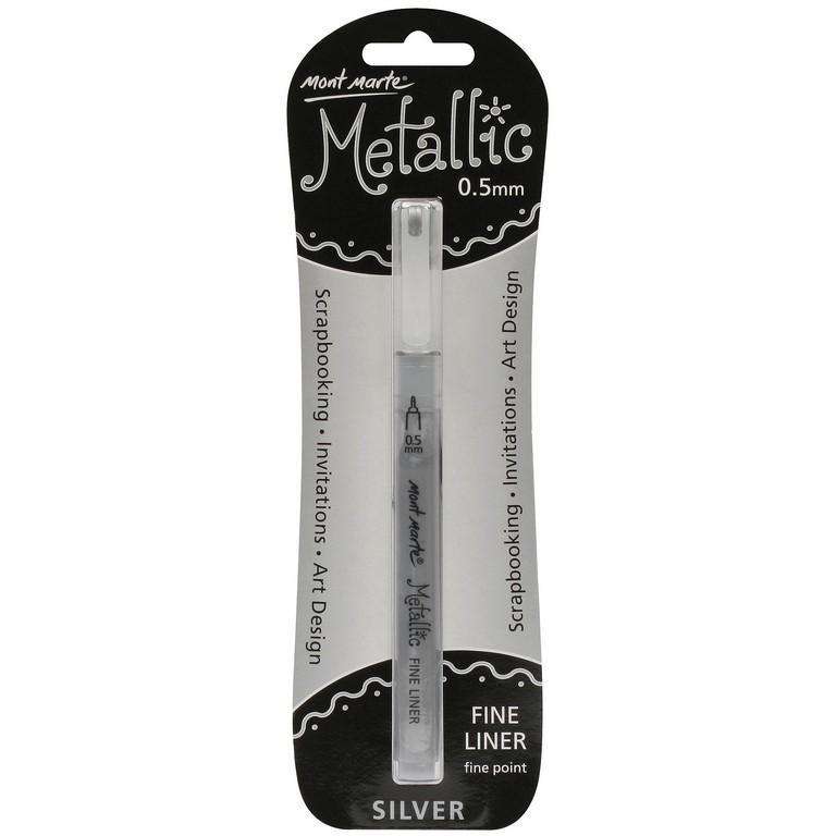 Buy onilne Mont Marte Metallic Marker Fine Point - Silver | Dollars and Sense cheap and low prices in australia
