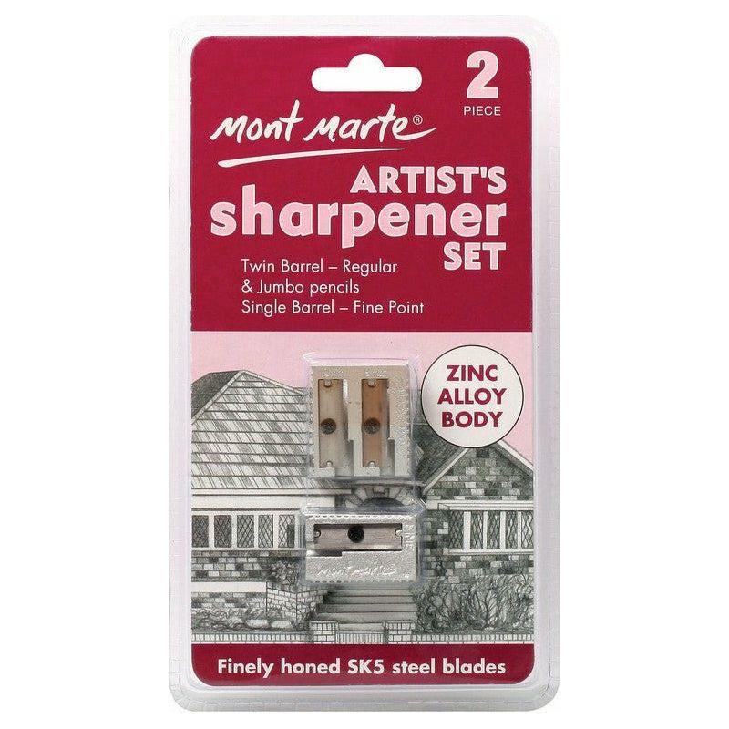 Mont Marte Artists Sharpener Set Zinc Alloy 2pcs - Dollars and Sense