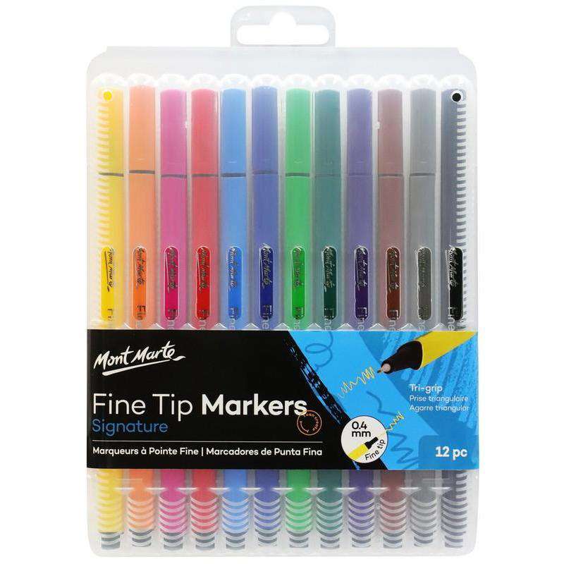 Buy onilne Mont Marte Signature Fine Tip Markers 12pc | Dollars and Sense cheap and low prices in australia