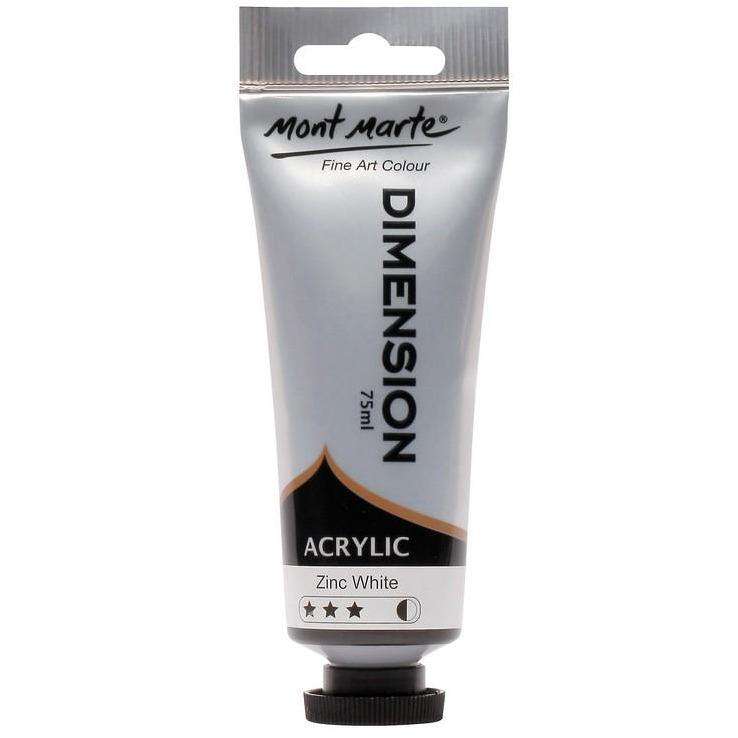 Buy onilne Mont Marte Dimension Acrylic Paint 75ml - Zinc White | Dollars and Sense cheap and low prices in australia