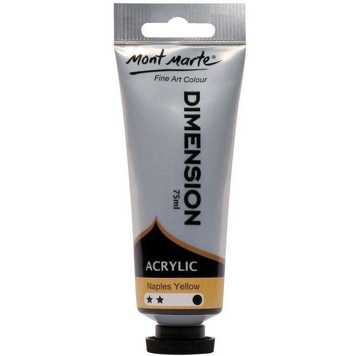 Buy onilne Mont Marte Dimension Acrylic Paint 75ml - Naples Yellow | Dollars and Sense cheap and low prices in australia