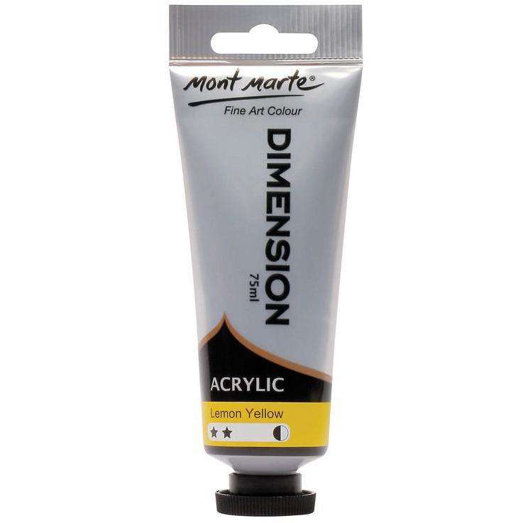 Buy onilne Mont Marte Dimension Acrylic Paint 75ml - Lemon Yellow | Dollars and Sense cheap and low prices in australia