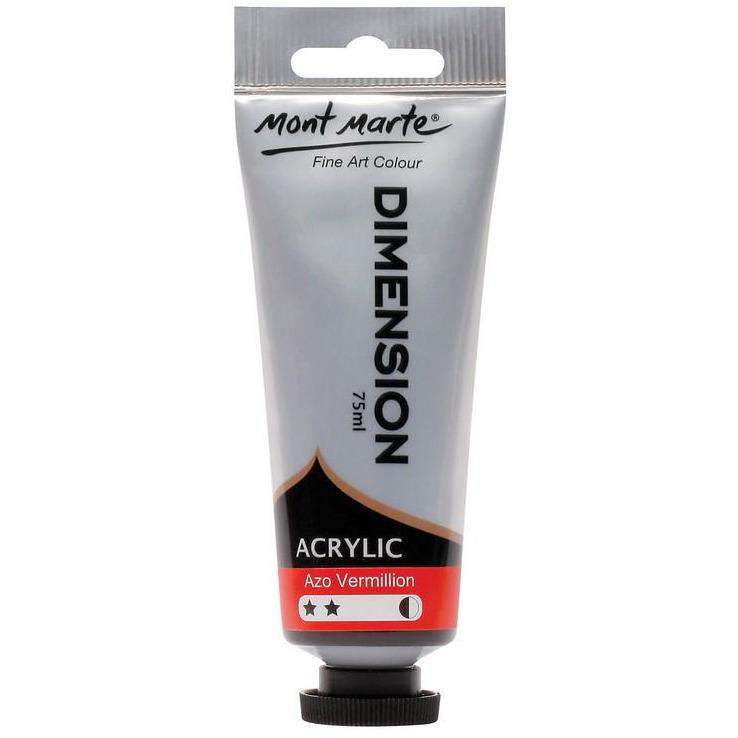 Buy onilne Mont Marte Dimension Acrylic Paint 75ml - Azo Vermillion | Dollars and Sense cheap and low prices in australia