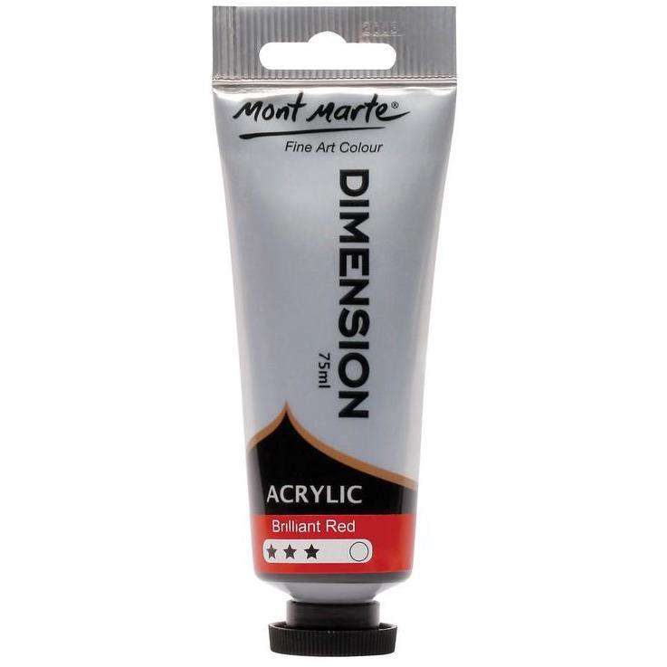 Buy onilne Mont Marte Dimension Acrylic Paint 75ml - Brilliant Red | Dollars and Sense cheap and low prices in australia