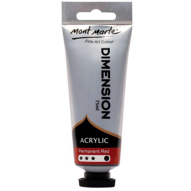 Buy onilne Mont Marte Dimension Acrylic Paint 75ml - Permanent Red | Dollars and Sense cheap and low prices in australia