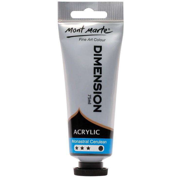 Buy onilne Mont Marte Dimension Acrylic Paint 75ml - Monastral Cerulean | Dollars and Sense cheap and low prices in australia